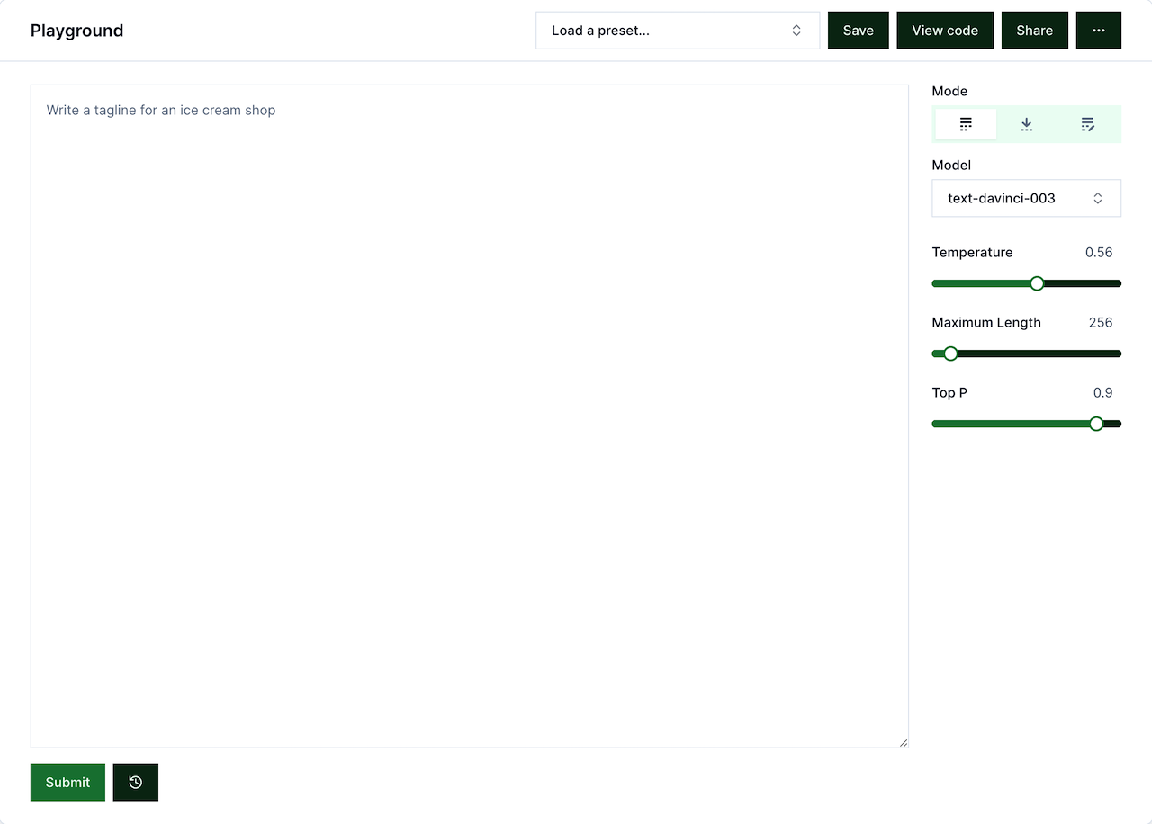 Playground - Light mode preview